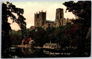 Cathedral From The Banks Durham England Forest Trees Postcard