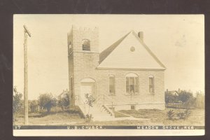 RPPC MEADOW GROVE NEBRASKA UNITED BRETHREN CHURCH 1912 REAL PHOTO POSTCARD