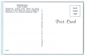 c1960s Gunston Hall Home Of George Schoolhouse Interior Scene Lorton VA Postcard