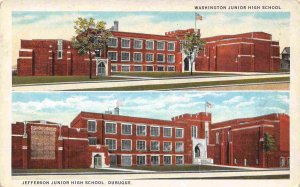 Washington & Jefferson Junior High Schools Dubuque Iowa 1928 postcard