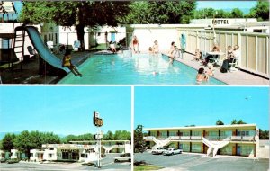 CO, Colorado Springs  RANGE VIEW MOTEL  Pool/Families/Slide ROADSIDE Postcard