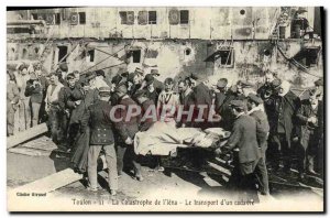 Old Postcard Toulon Catastrophe The Jena The Transport of Dead Man Boat