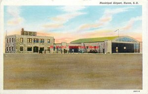 SD, Huron, South Dakota, Municipal Airport, Buildings, Curteich No 0B41-N