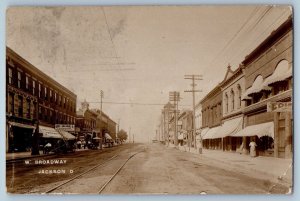 1909 W Broadway Ohio Salvage Stores Jackson Ohio OH RPPC Photo Antique Postcard