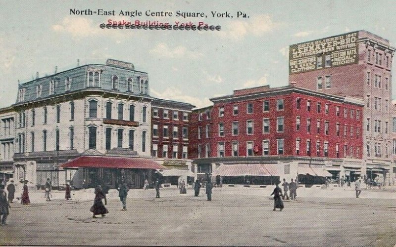 Postcard North East Angle Centre Square York PA