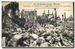 Old Postcard The Great War 1914 16 The Ruins of Clermont in Argonne