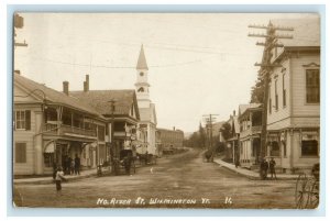 1916 View Of No River St. Willington Vermont VT RPPC Photo Antique Postcard 