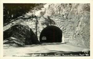 Ellis 1940s Portal Tunnel Rainer National Park Washington RPPC Postcard 21-1137