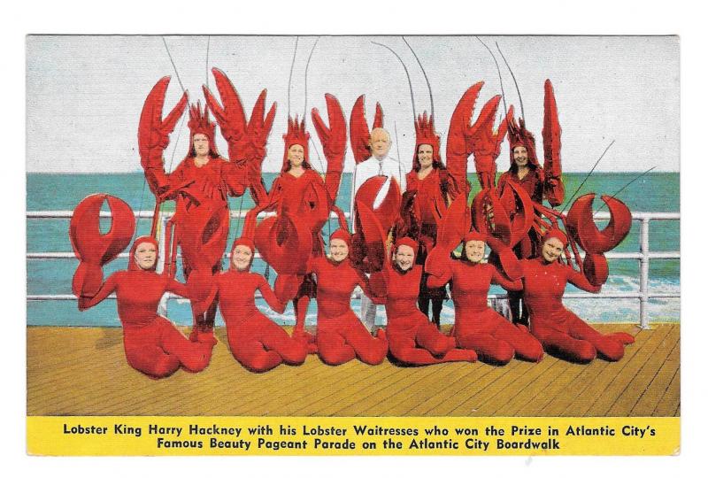 Lobster King Waitresses Hackneys Seafood Restaurant Atlantic City NJ Postcard