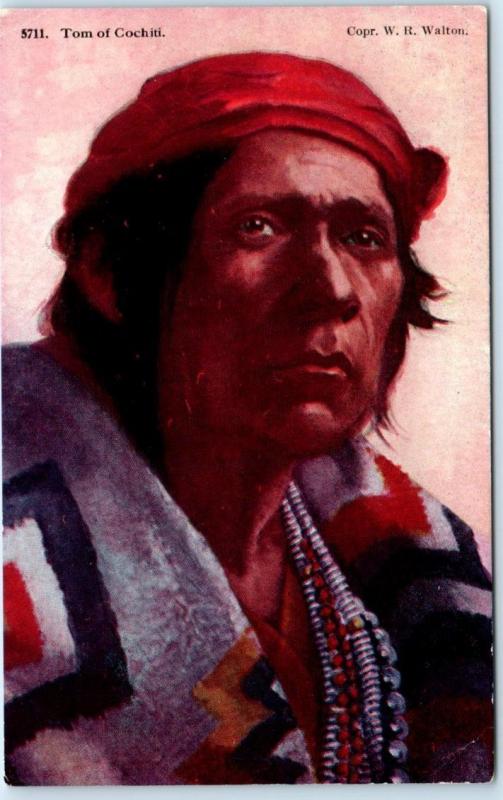 NATIVE AMERICAN Indian TOM OF COCHITI near Domingo, New Mexico NM 1910s Postcard