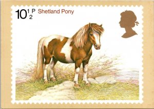 Stamps On Postcards England 1978 11P Horses Shetland Pony