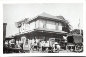 Vtg Hyannis Massachusetts MA Railroad Station Train Depot RPPC Postcard