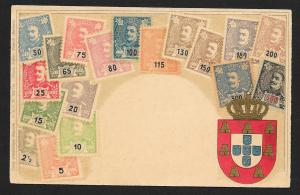 PORTUGAL Stamps on Postcard with Shield Unused c1905