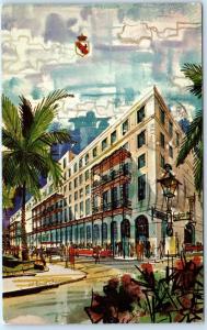 NEW ORLEANS, Louisiana  LA  Artist View  THE ROYAL ORLEANS  1966   Postcard