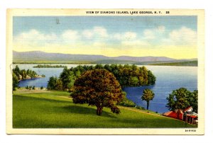 NY - Lake George. View of Diamond Island 