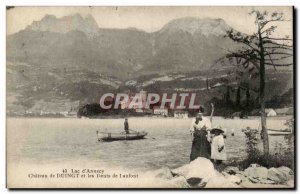 Old Postcard Lac d & # 39Annecy Chateau de Duingt and teeth Lanfont