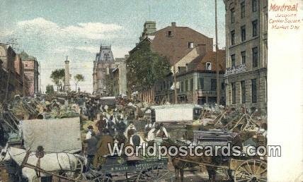 Jacques Cartier Square, Market Day Montreal Canada 1908 