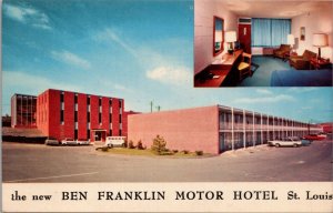 The New Ben Franklin Motor Hotel St. Louis MO Postcard PC436