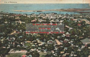 HI, Honolulu, Hawaii, Bird's Eye View Of City, 1920 PM, Hawaii & South Seas Pub