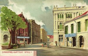 singapore, Battery Road, Medical Hall, Janes Motion & Co. (1899) Litho Postcard