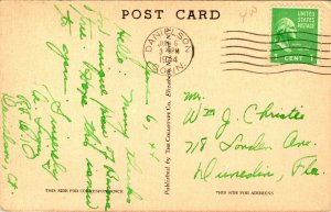 Vtg Postcard 1944 US Post Office Building Bristol, CT Connecticut 