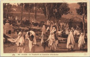 Algeria Alger Le Vendredi au Cimetiere d'El-Kettar Postcard C194