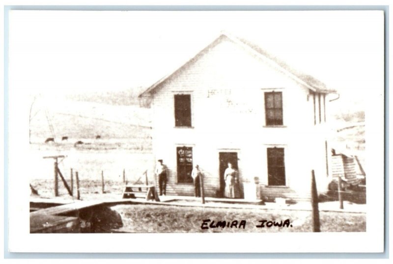 c1960's Elmira Iowa IA Railroad Vintage Train Depot Station RPPC Photo Postcard