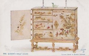 Queens Dollhouse Dolls House London Dressing Cabinet Table  Postcard