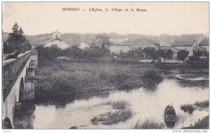 DOMREMY, France, 1900-1910´s; L'Eglise , le Village ey la Meuse