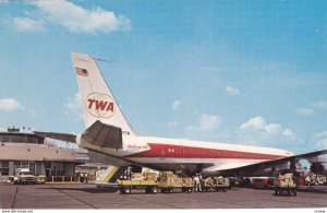 TWA StarStream 707 Jet Airplane at airport, PITTSBURGH , Pennsylvania , 50-60s