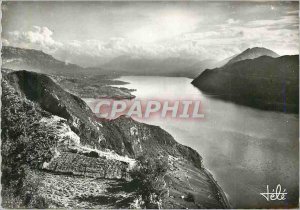 Postcard Modern panoramic view of Aix Lake and Mountains seen Chambotte