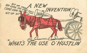 C-1905 Donkey Cart Invention Artist impression Comic Humor Postcard 22-164
