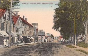 Newport Maine Main Street Scene Looking East Antique Postcard K94243