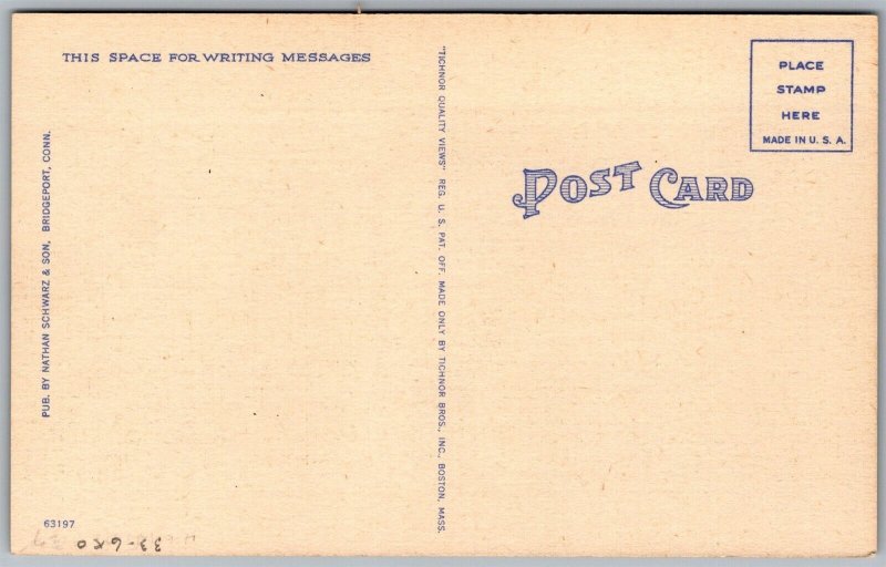 Vtg Bridgeport Connecticut CT Soldiers and Sailors Monument Park 1940s Postcard