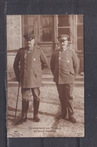 GERMANY, GENERAL VON WOYRISCH & ADJUTANT, c1910 ppc., unused.