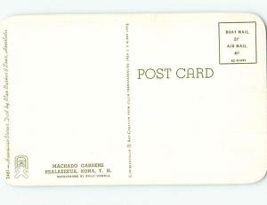 Unused Pre-1980 MACHADO GARDENS Kealakekua - Kona Hawaii HI r9051