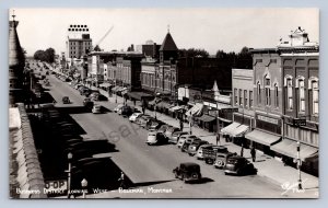 J89/ Bozeman Montana RPPC Postcard c1950s Business Stores Autos  337