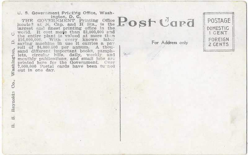 U S Government Printing Office Washington DC