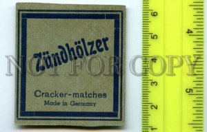 500273 GERMANY ZUNDHOLZER Vintage match label