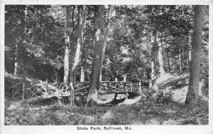 J3/ Sullivan Missouri Postcard c1930s State Park Bridge Wood  67