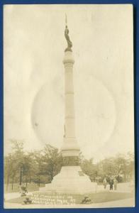 Michigan City Indiana in Washington Park Monument real photo postcard RPPC