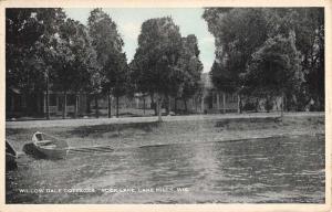 Lake Mills Wisconsin Rock Lake Willow Dale Cottages Antique Postcard K97364