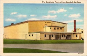 Linen Postcard War Department Theatre in Camp Fort Campbell, Kentucky Tennessee