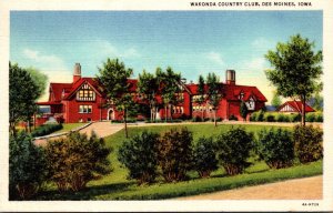 Iowa Des Moines Wakondaq Country Club 1935 Curteich