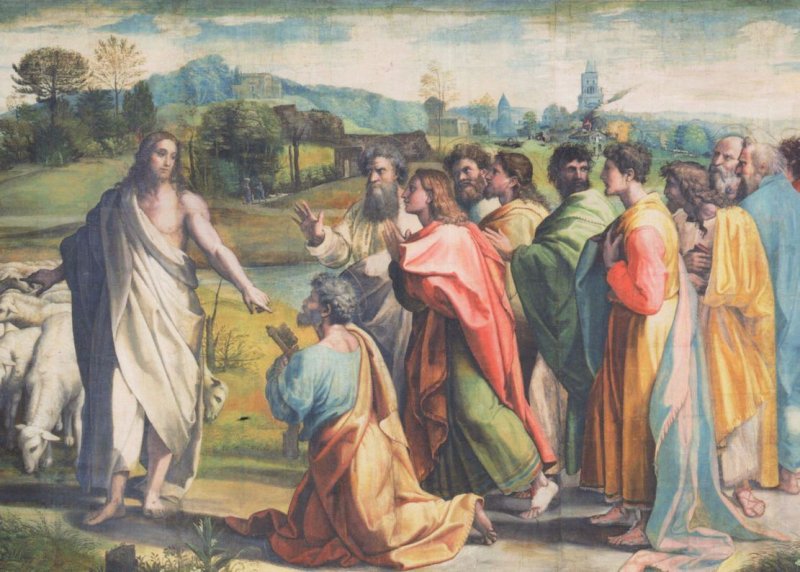 Raphael Christs Charge To Peter V&A Museum Painting Postcard