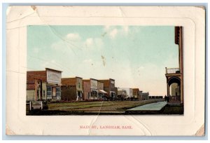 Langham Saskatchewan Canada Postcard Main Street 1913 Antique Posted