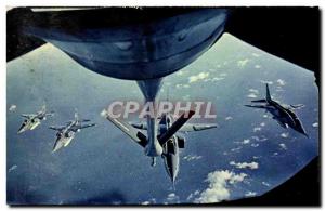 Postcard Modern Jet Aviation Aerial Base 136 Toul Rosieres flight refueling d...