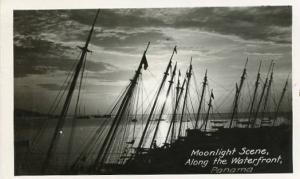 Panama - Moonlight Scene along Waterfront   RPPC