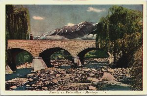 Argentina Puente en Potrerillos Mendoza Vintage Postcard C140