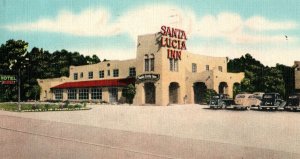 Circa 1930's Santa Lucia Inn Salinas California Cars Sign Vintage Postcard F24